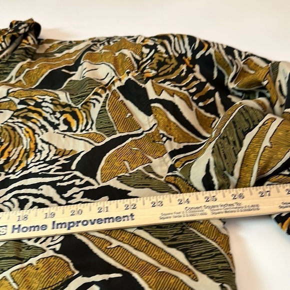 Vintage Atlantic Beach 100% silk tropical and tiger print bomber jacket set - Picture 11 of 14